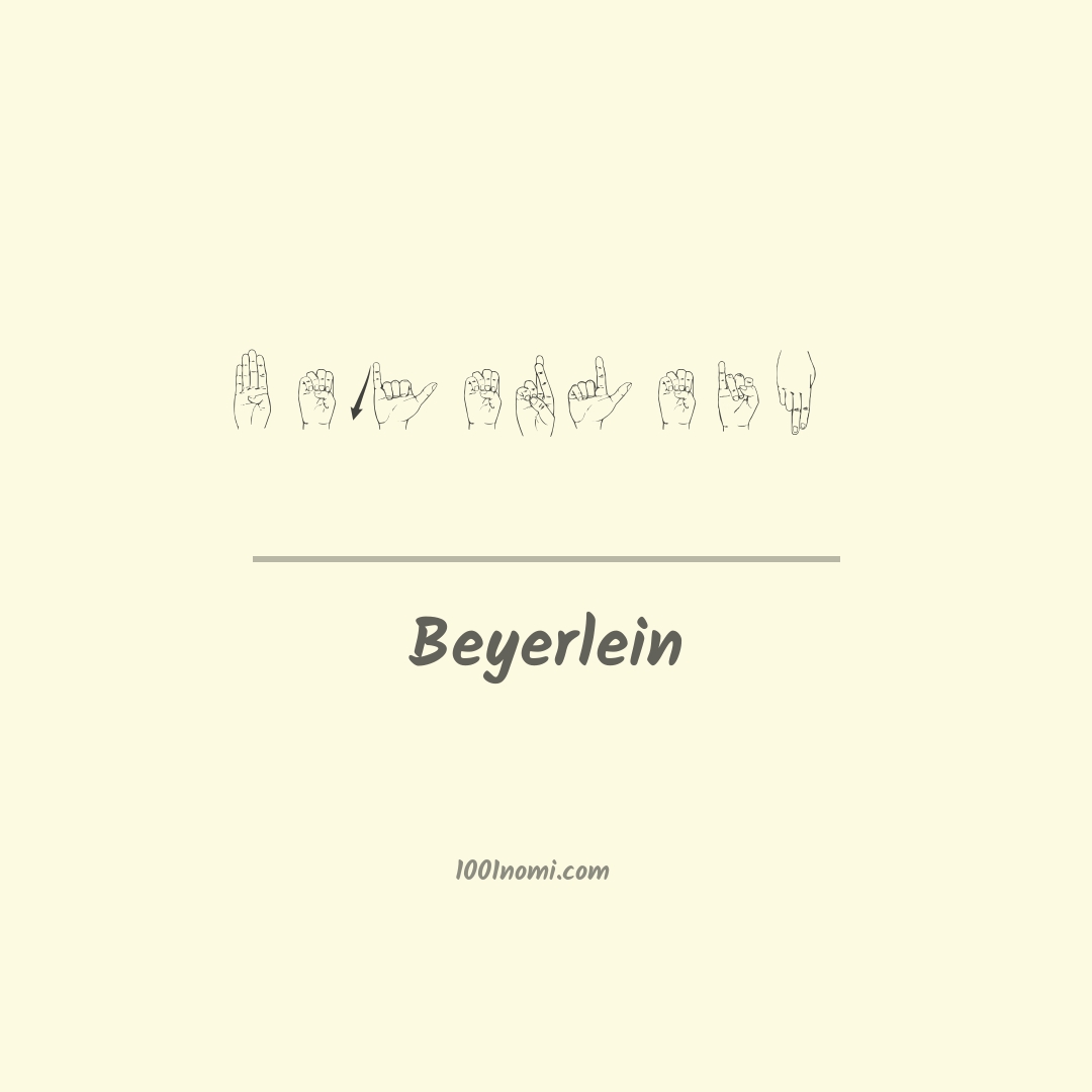 Beyerlein nella lingua dei segni
