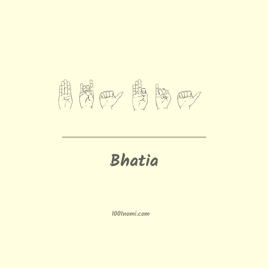 Bhatia nella lingua dei segni