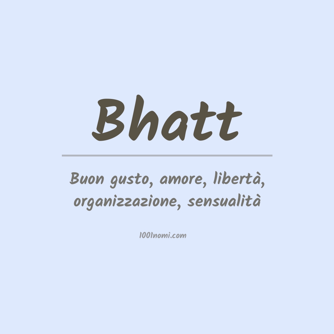 Significato del nome Bhatt