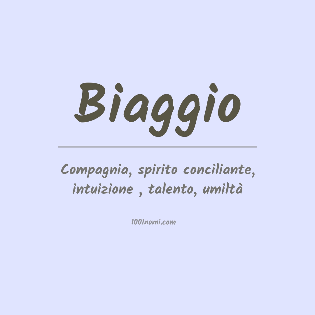 Significato del nome Biaggio Significato del nome Biaggio