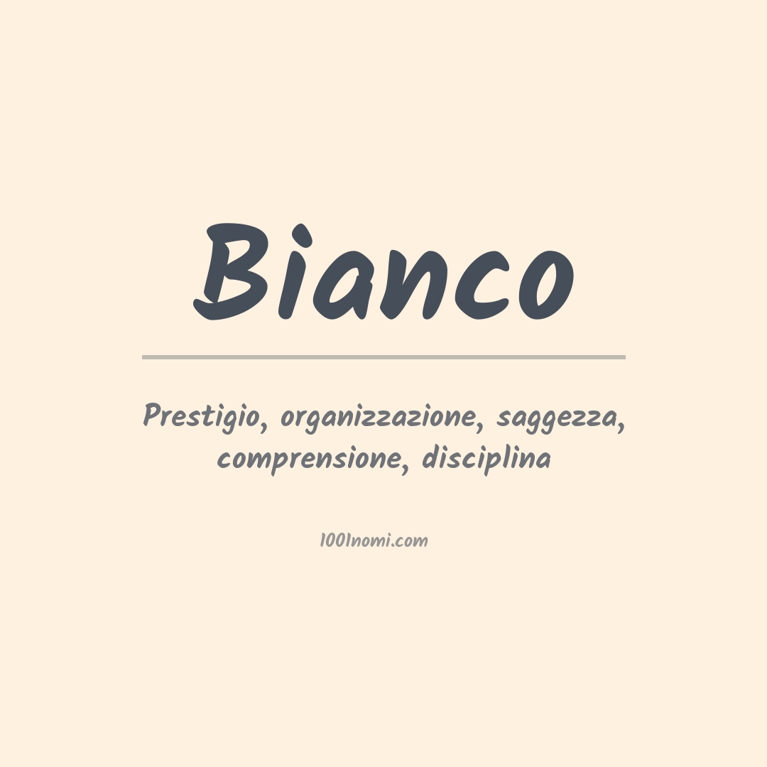 Significato del nome Bianco