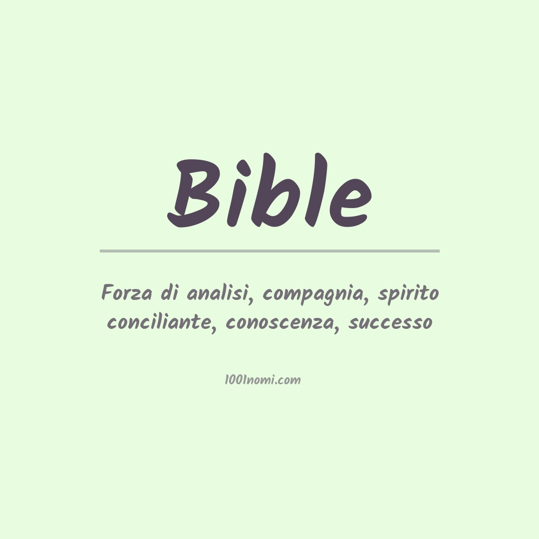 Significato del nome Bible