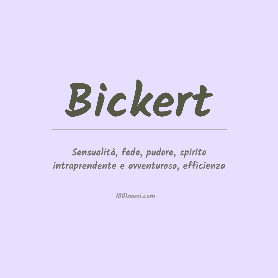 Significato del nome Bickert