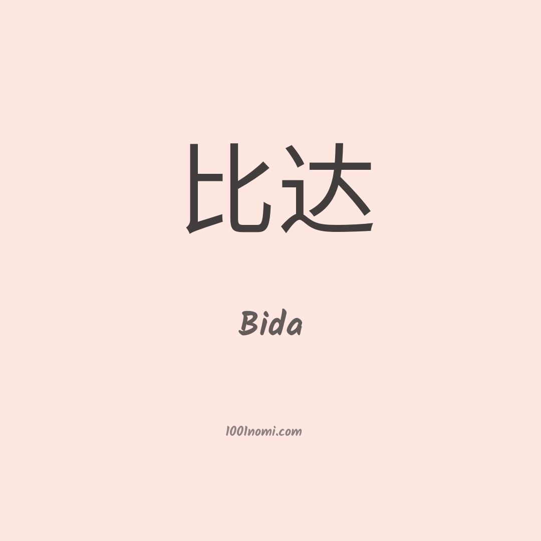 Bida in cinese Bida in cinese