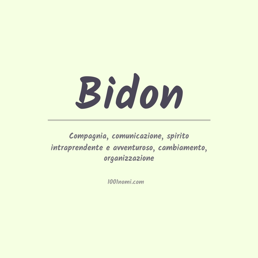 Significato del nome Bidon Significato del nome Bidon