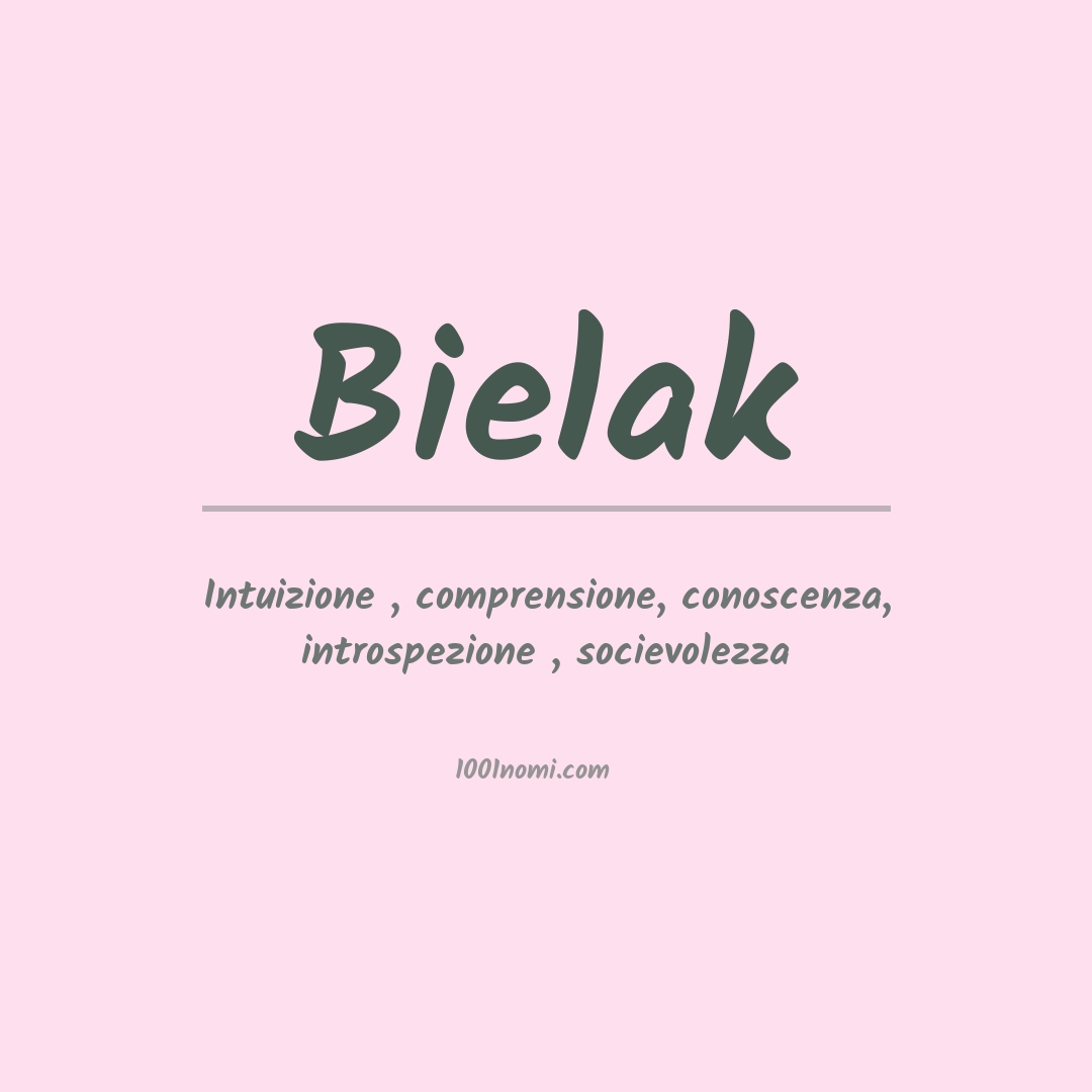 Significato del nome Bielak