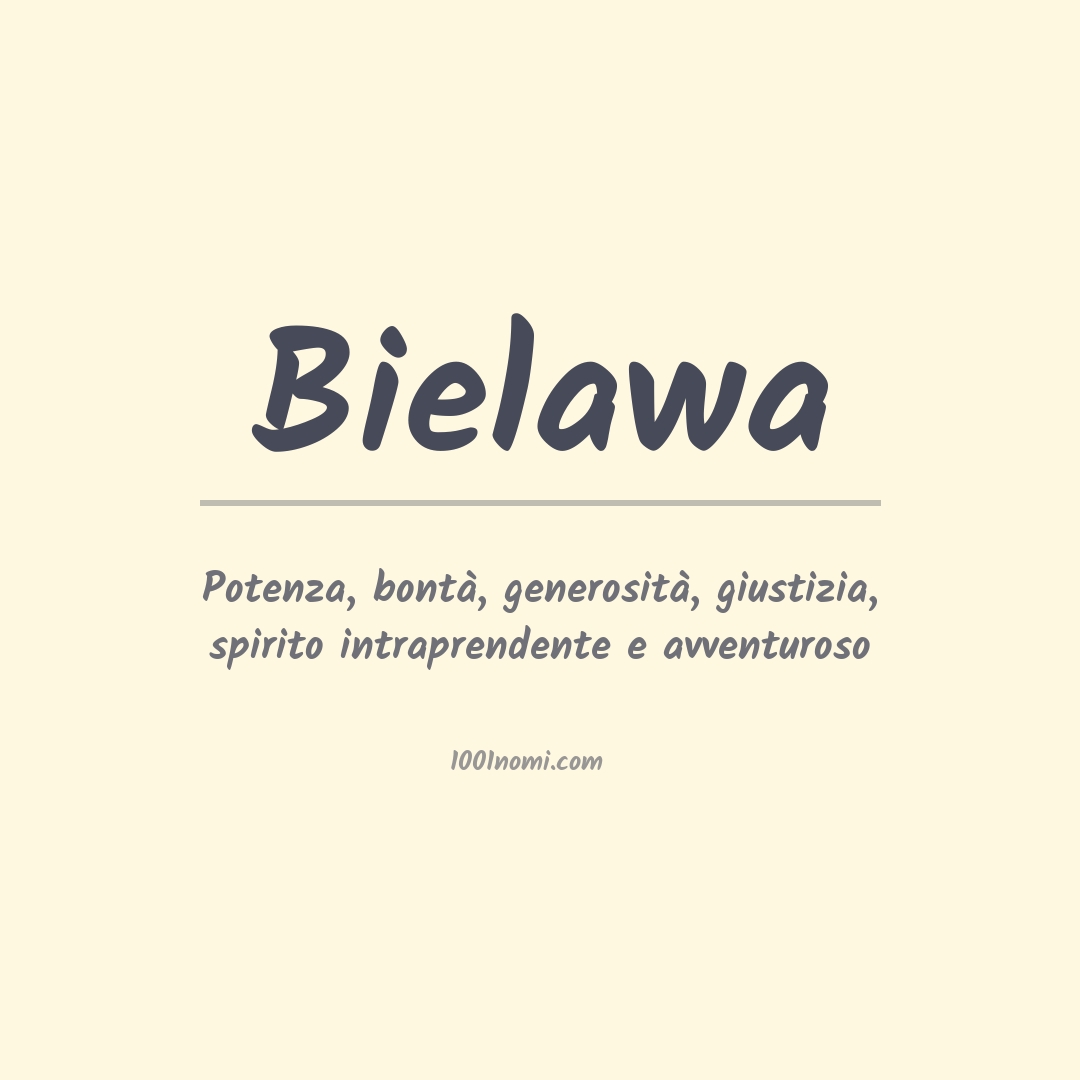 Significato del nome Bielawa