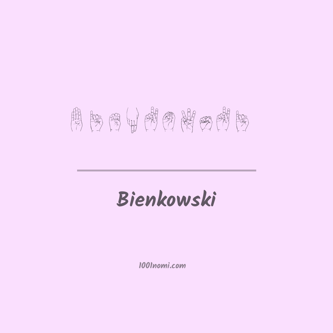 Bienkowski nella lingua dei segni