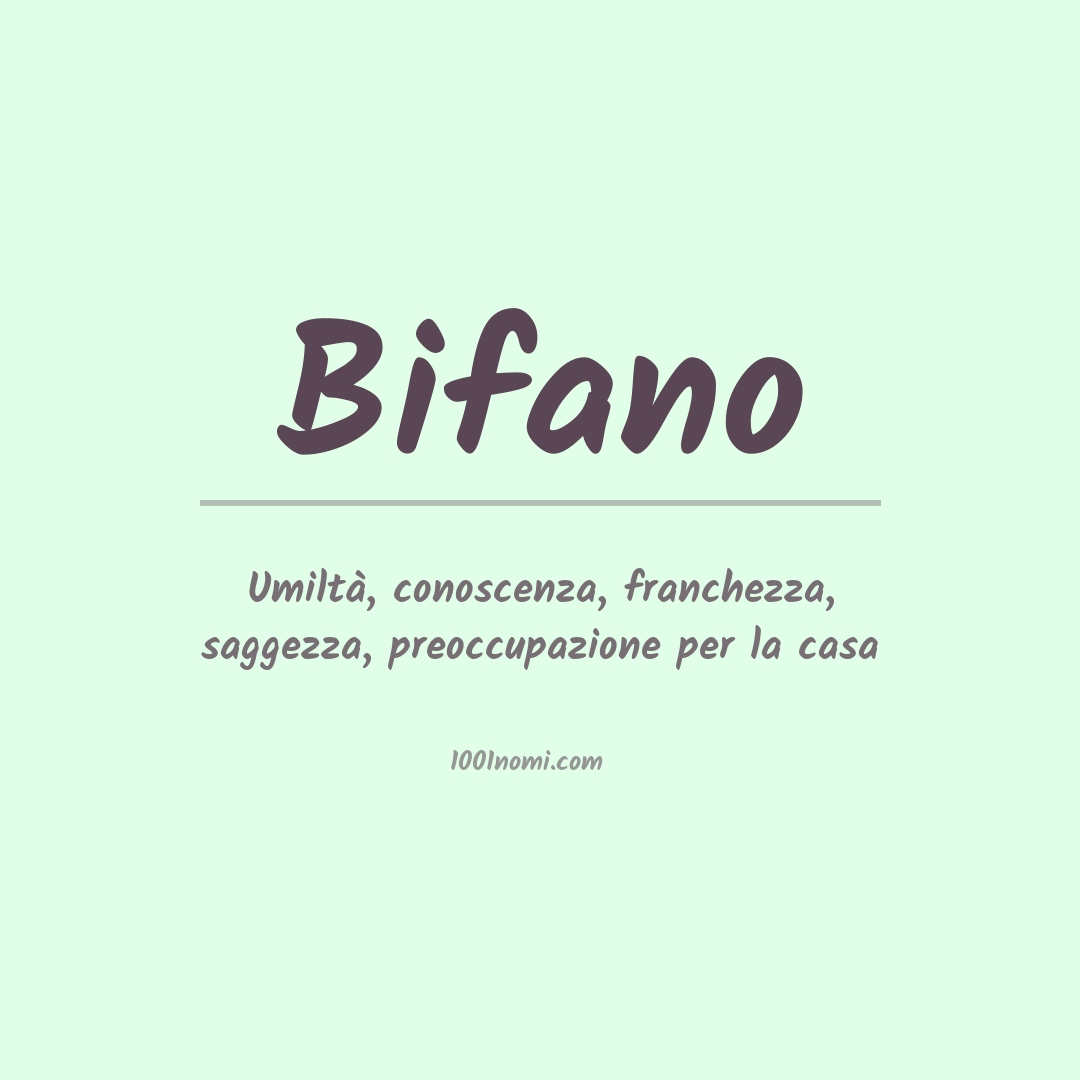 Significato del nome Bifano