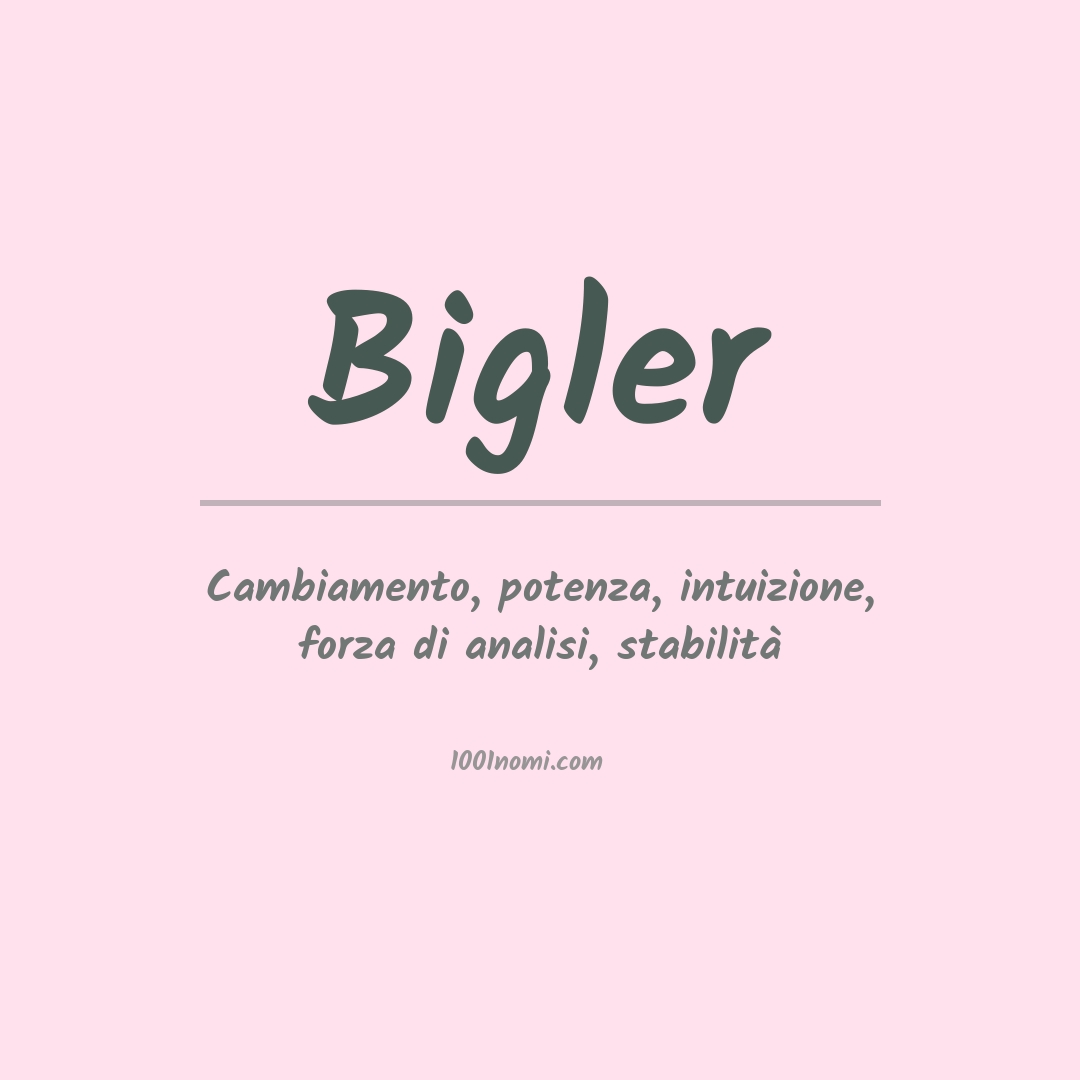 Significato del nome Bigler