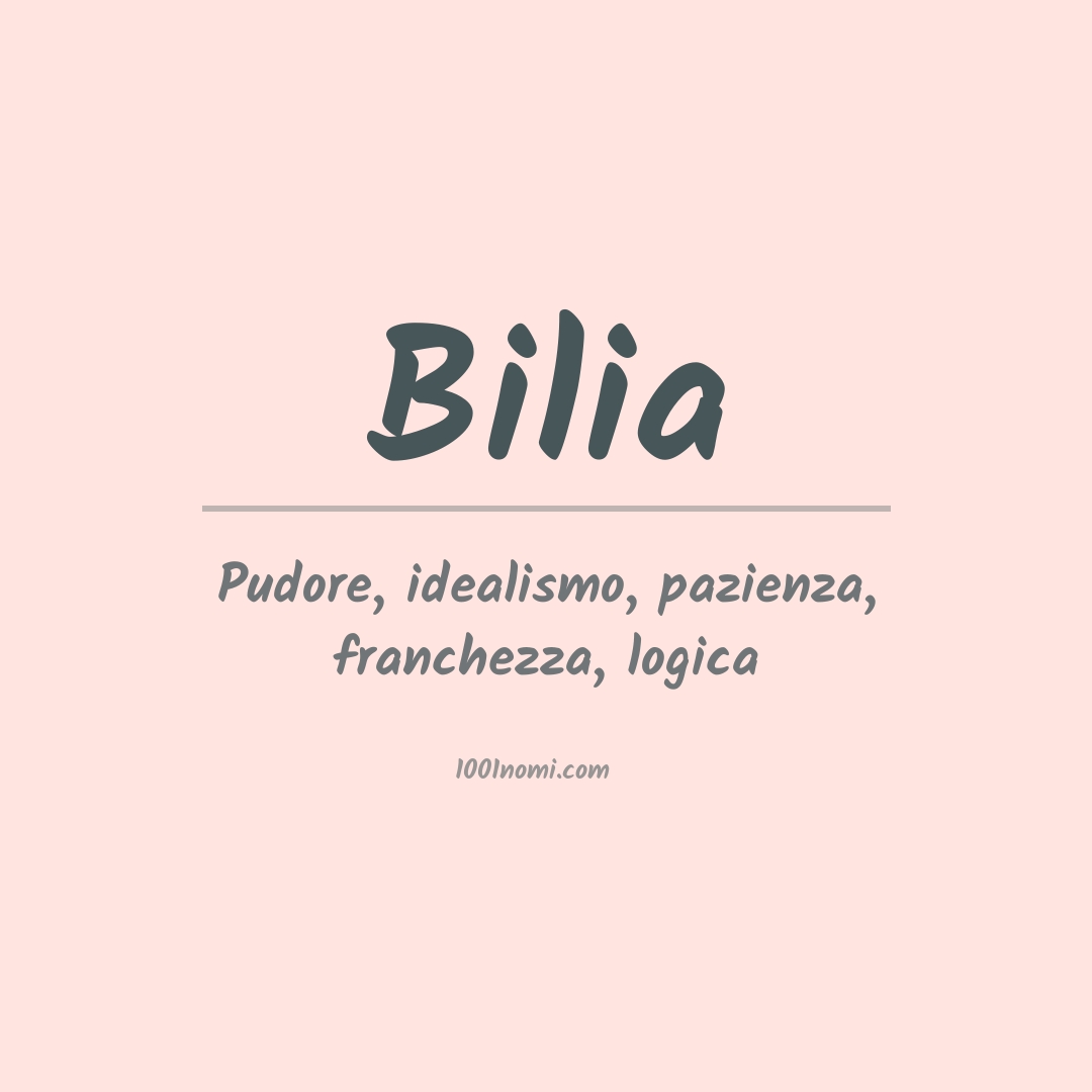 Significato del nome Bilia