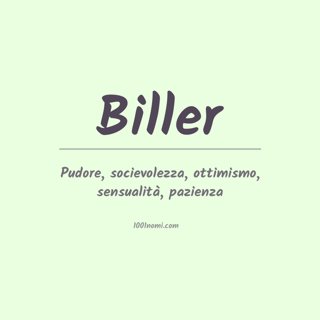 Significato del nome Biller