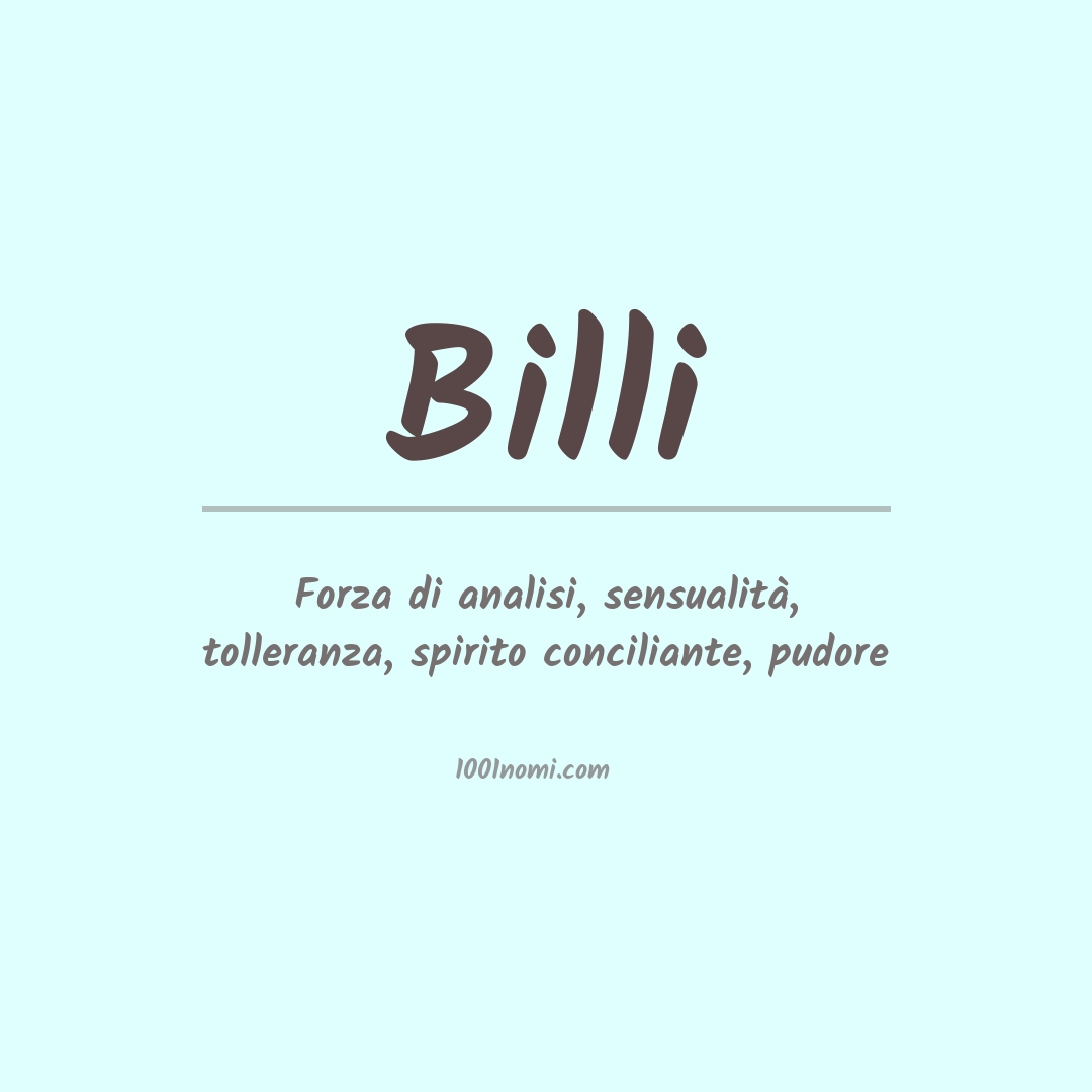 Significato del nome Billi