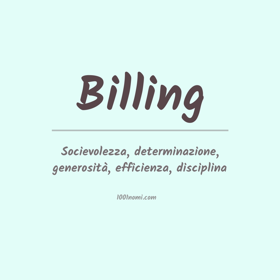 Significato del nome Billing