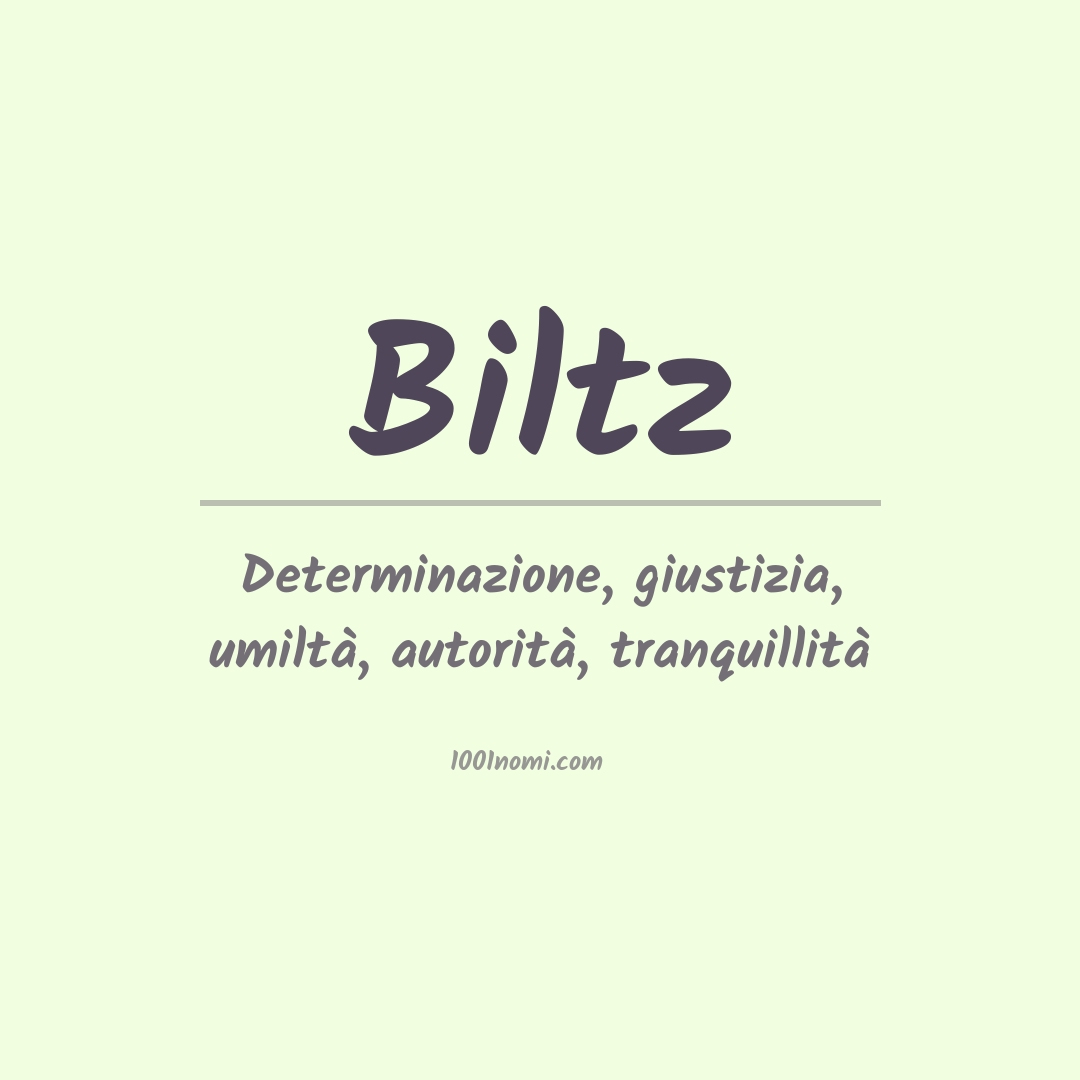 Significato del nome Biltz