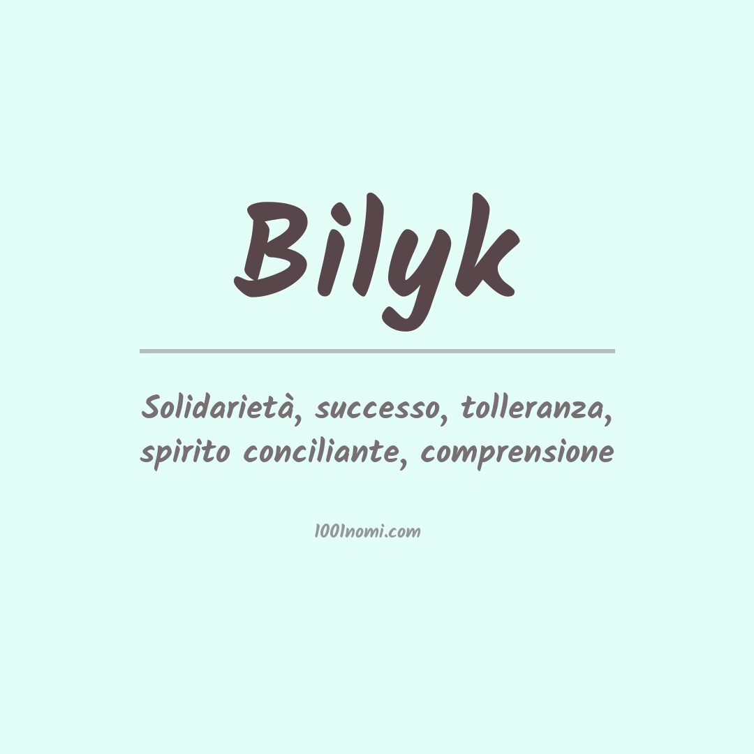 Significato del nome Bilyk