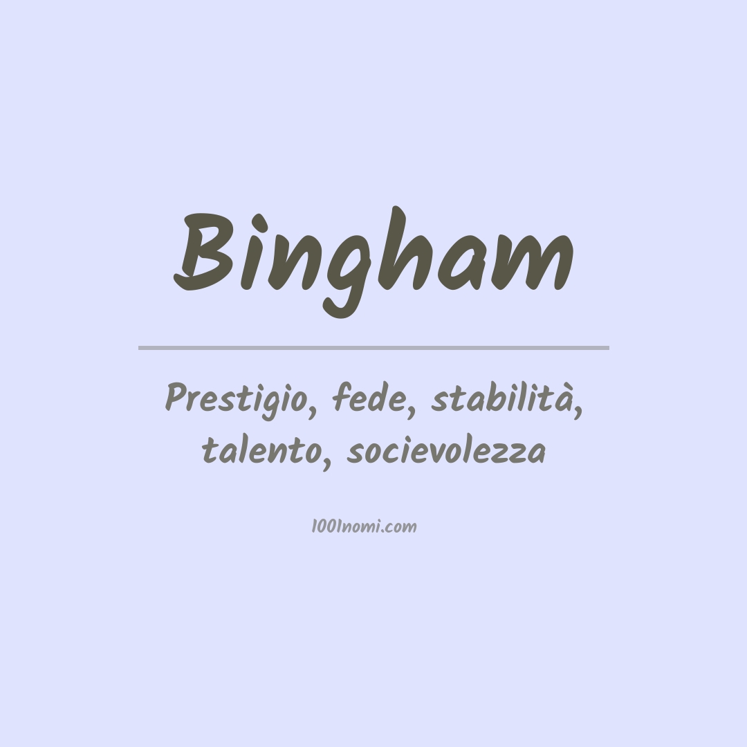 Significato del nome Bingham