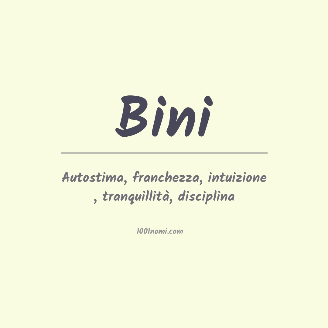 Significato del nome Bini