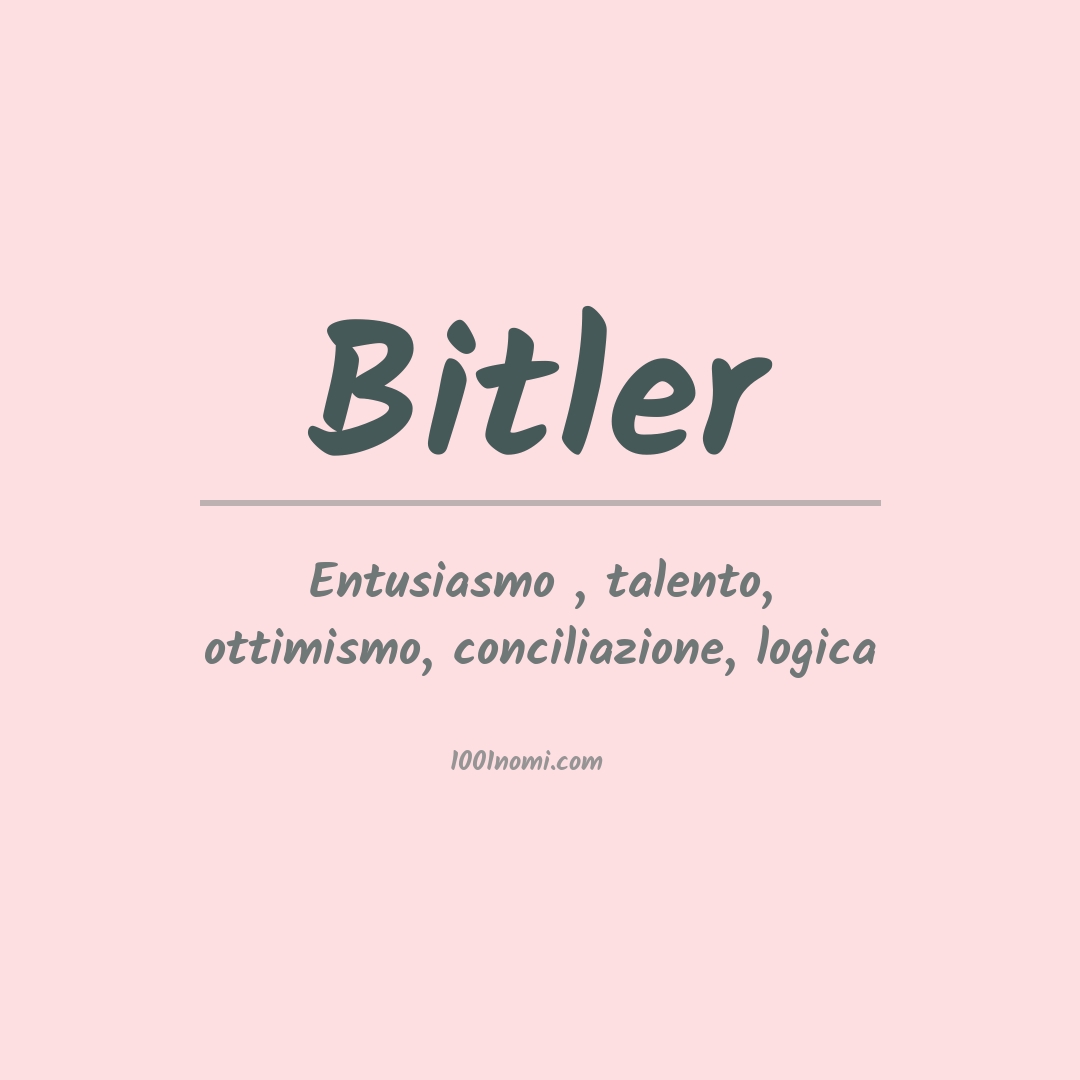 Significato del nome Bitler