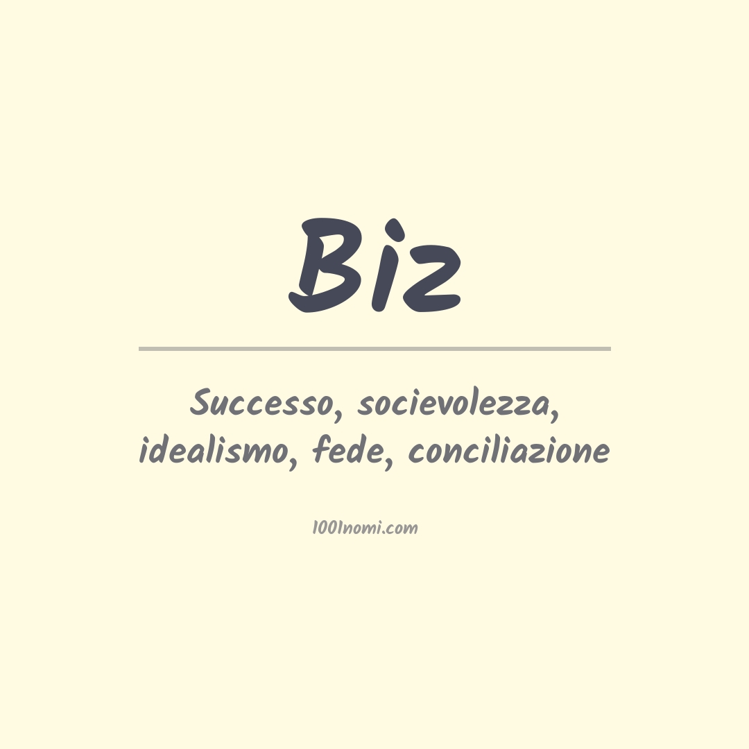 Significato del nome Biz