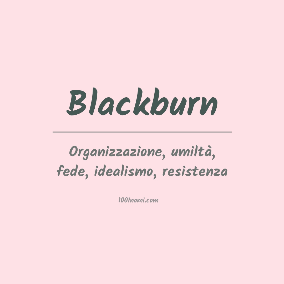 Significato del nome Blackburn