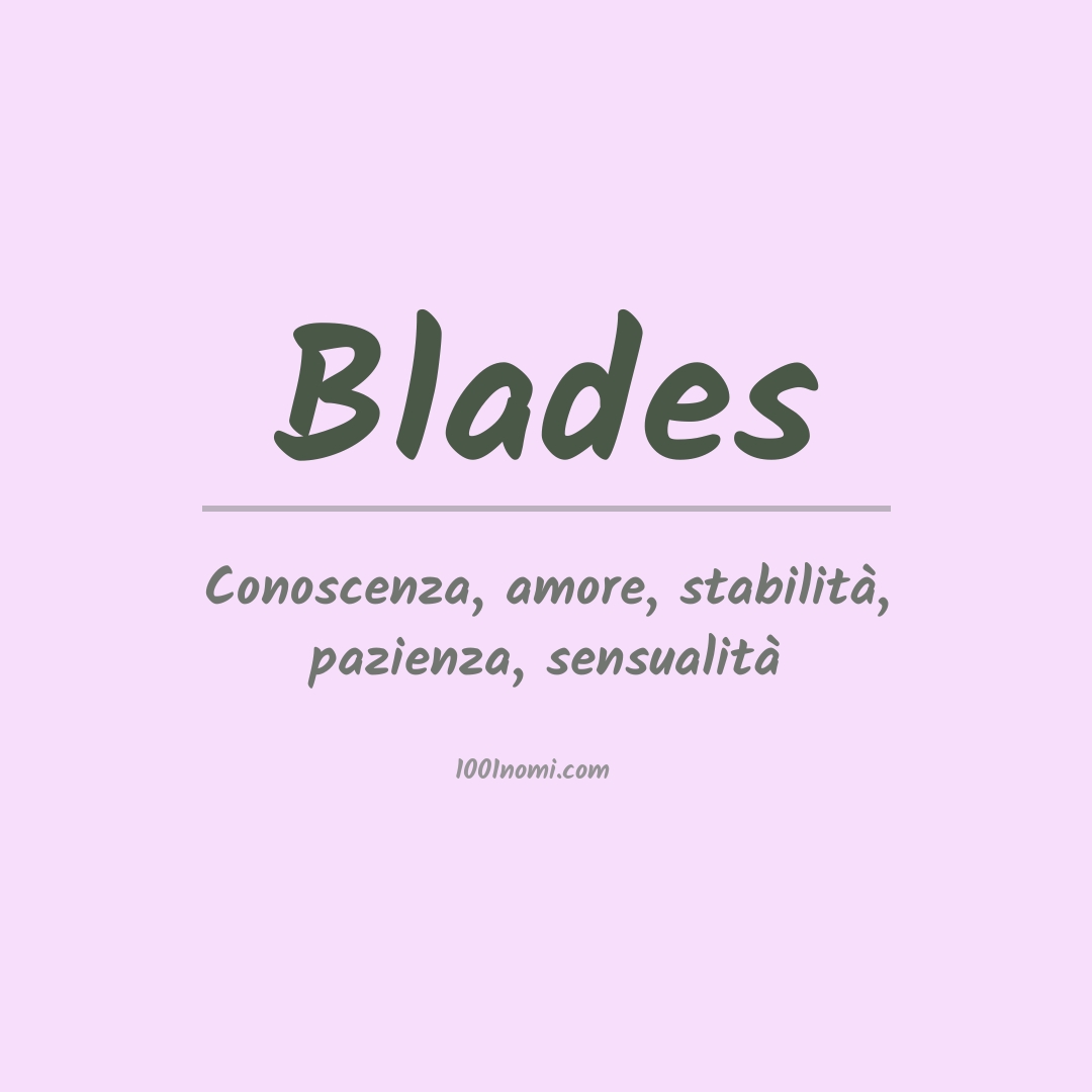 Significato del nome Blades