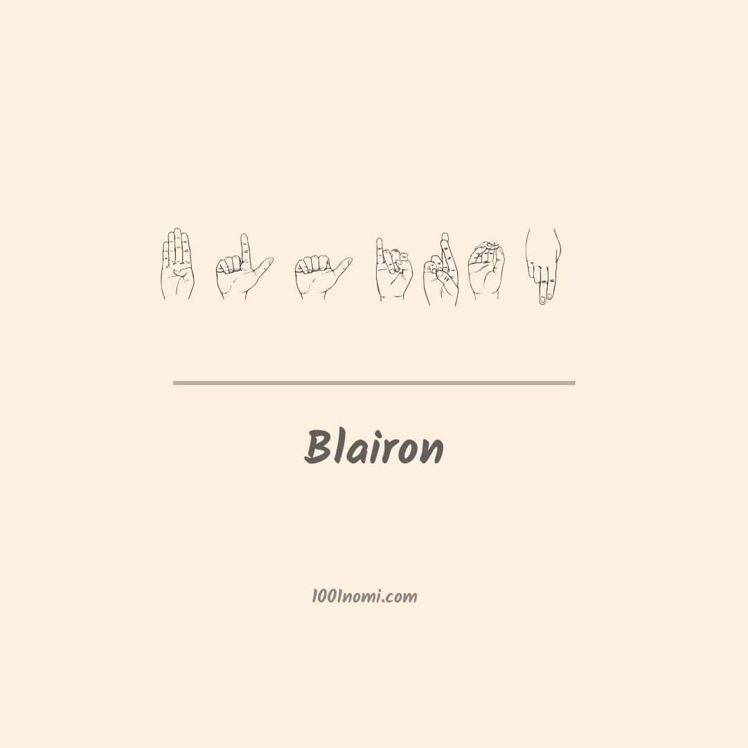 Blairon nella lingua dei segni Blairon nella lingua dei segni