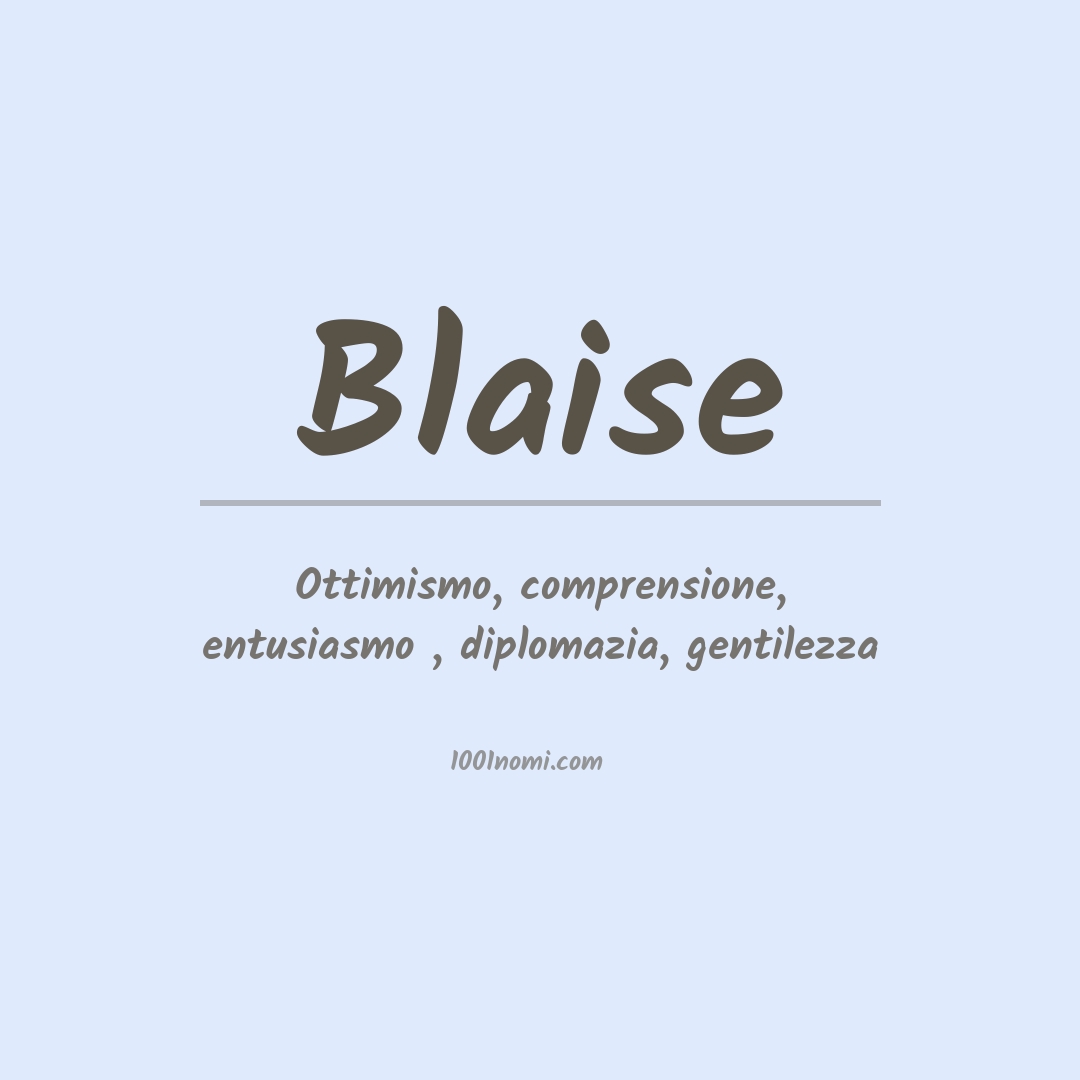 Significato del nome Blaise