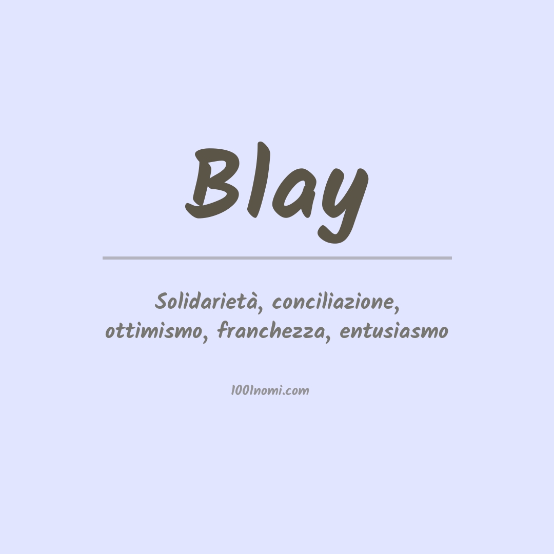 Significato del nome Blay