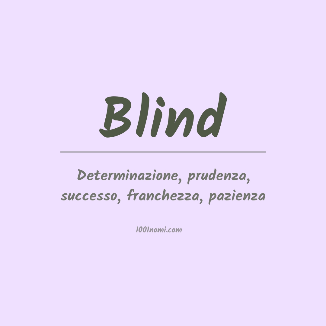 Significato del nome Blind