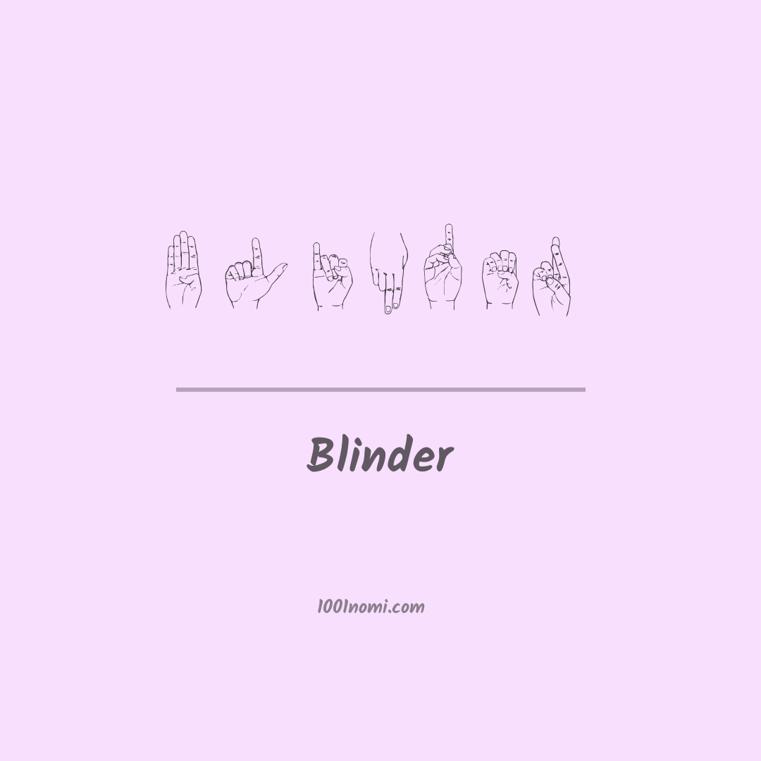 Blinder nella lingua dei segni