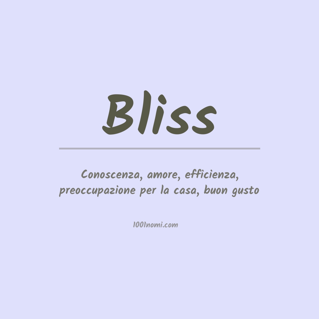 Significato del nome Bliss