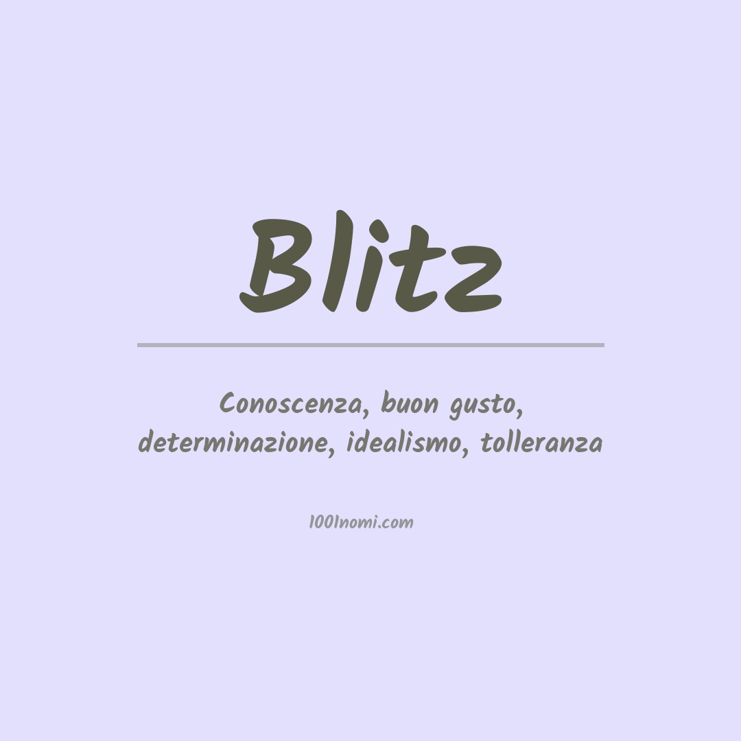 Significato del nome Blitz