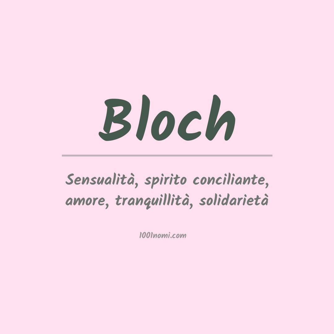 Significato del nome Bloch