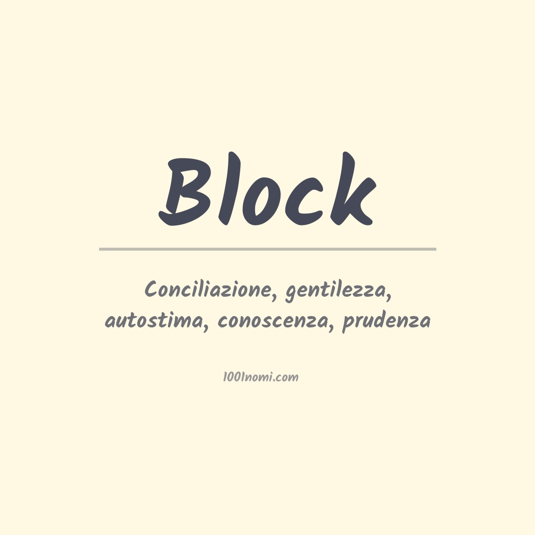 Significato del nome Block