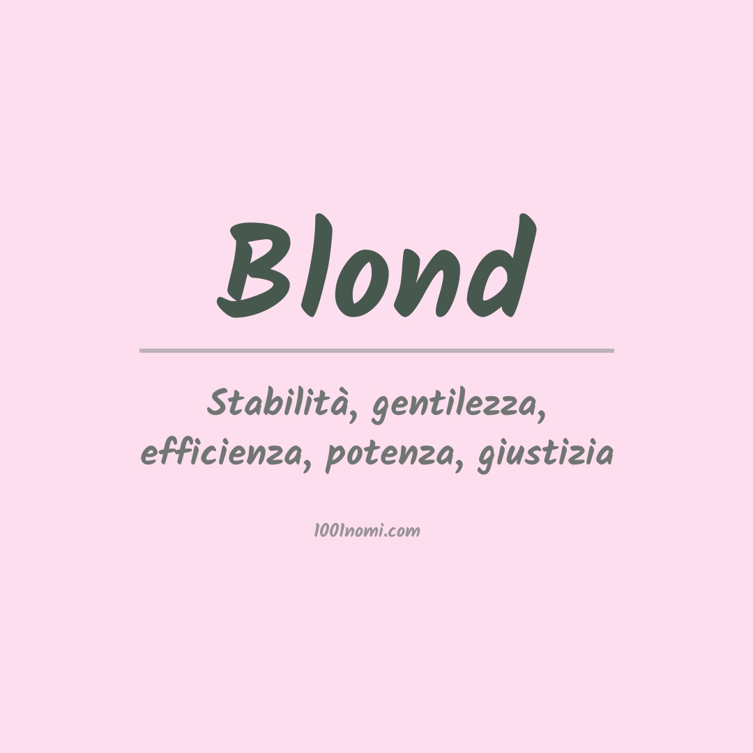 Significato del nome Blond