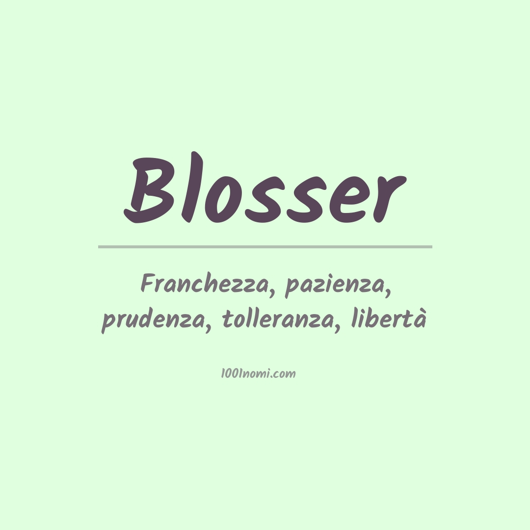 Significato del nome Blosser