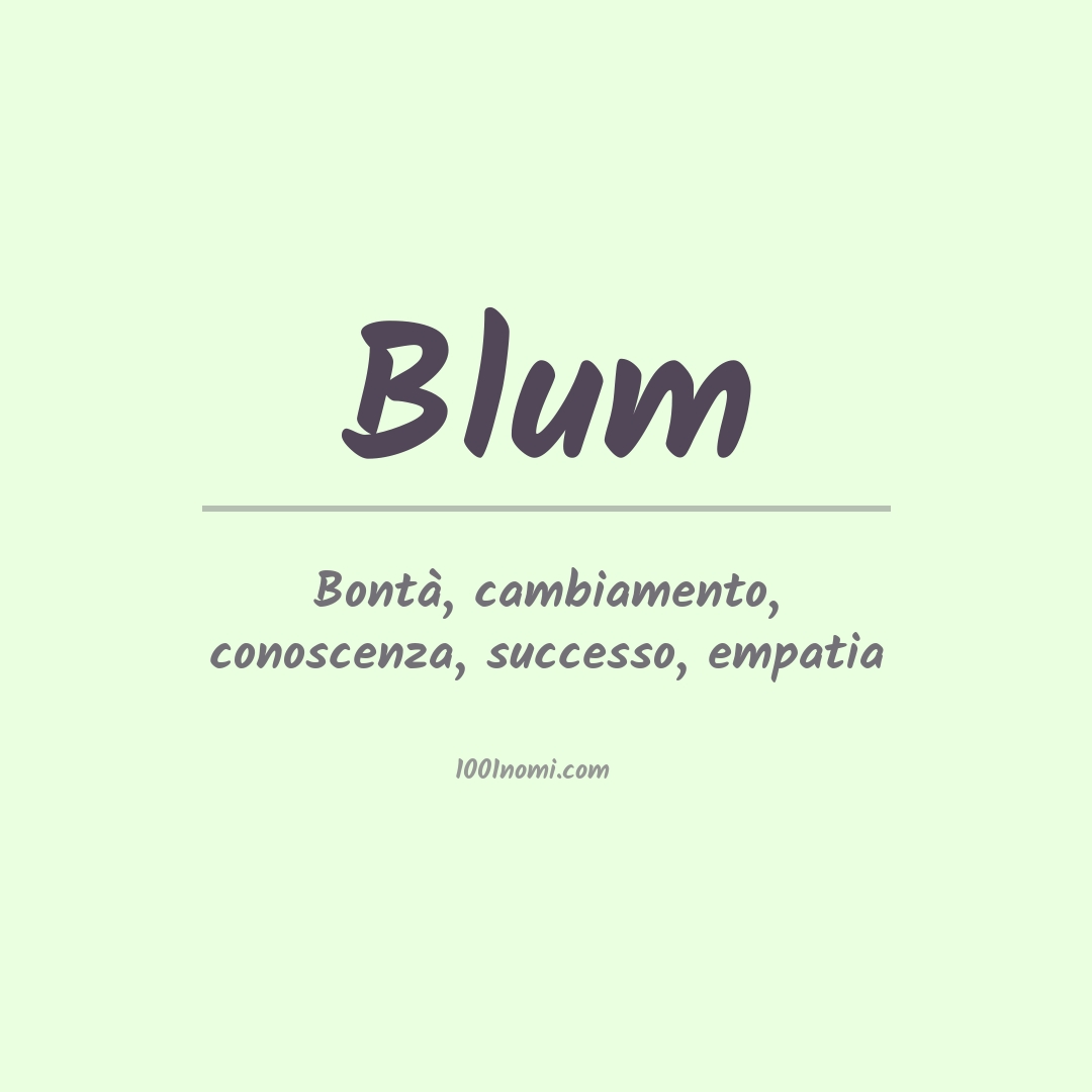 Significato del nome Blum