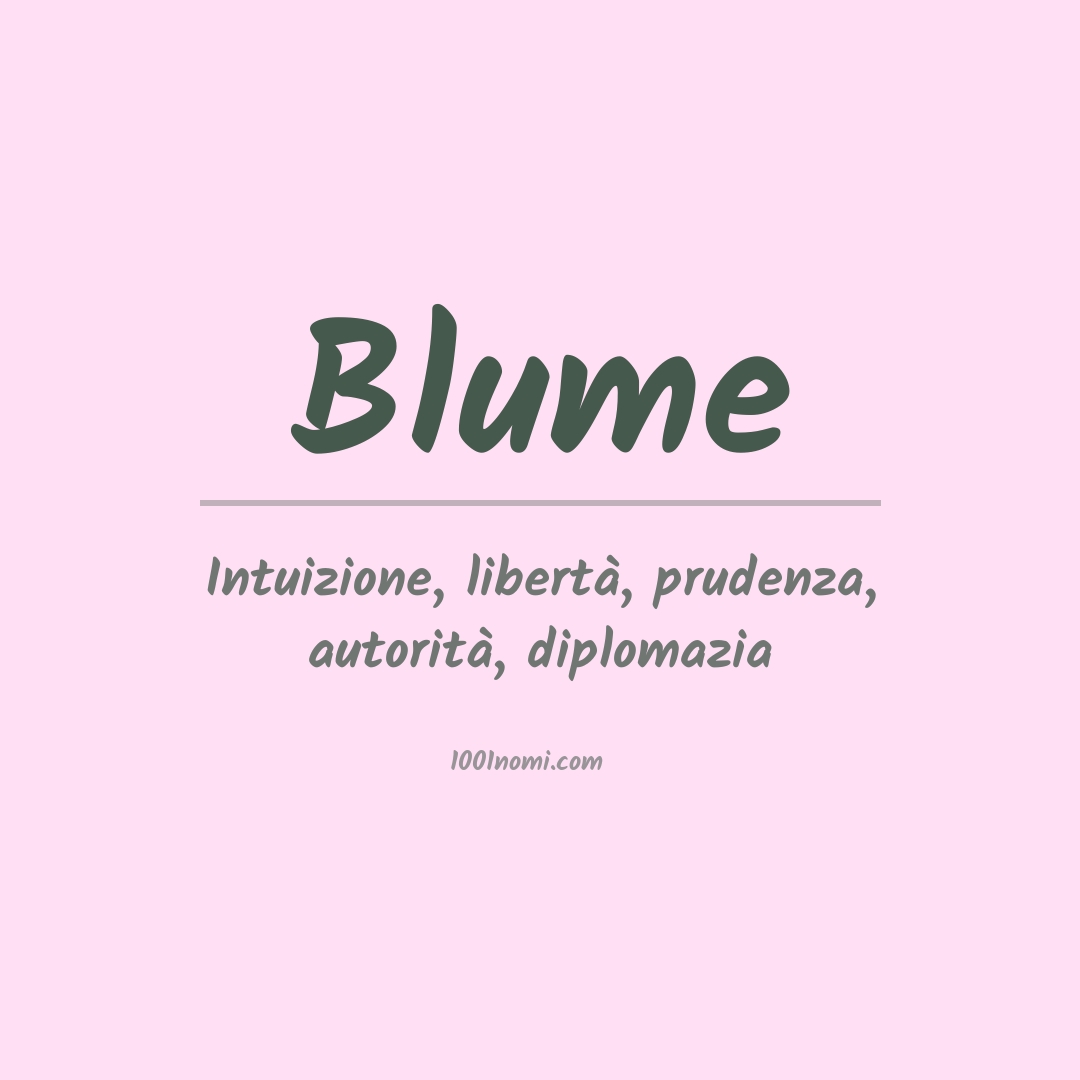 Significato del nome Blume