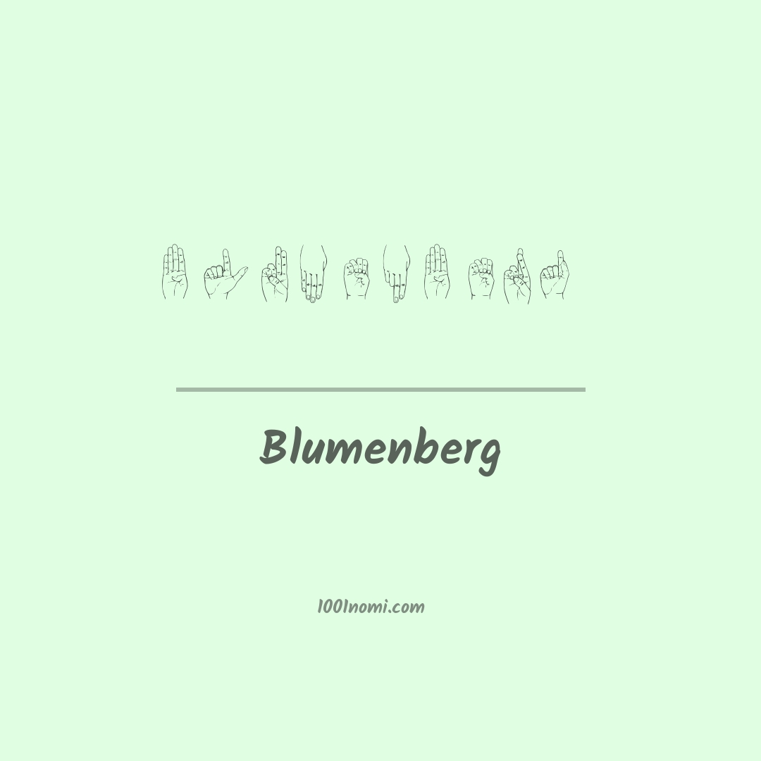 Blumenberg nella lingua dei segni Blumenberg nella lingua dei segni
