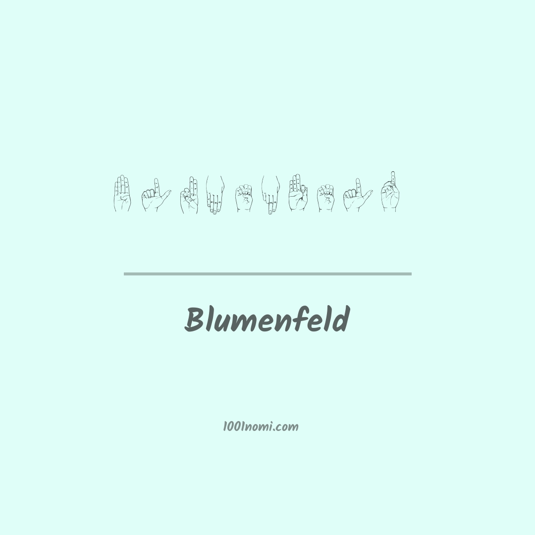 Blumenfeld nella lingua dei segni
