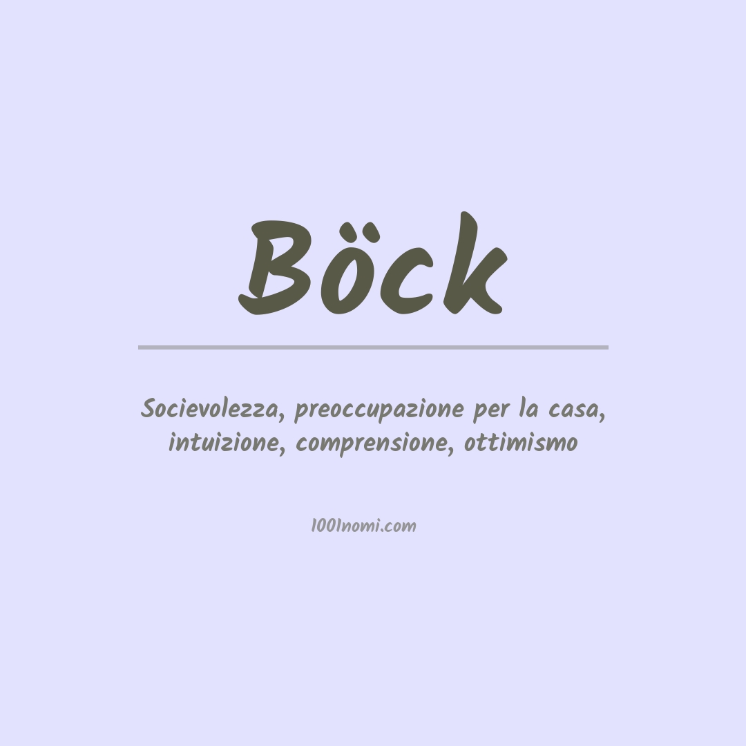 Significato del nome Böck