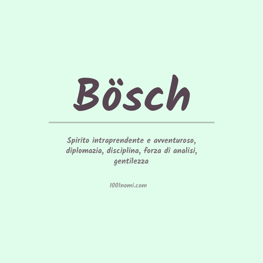 Significato del nome Bösch