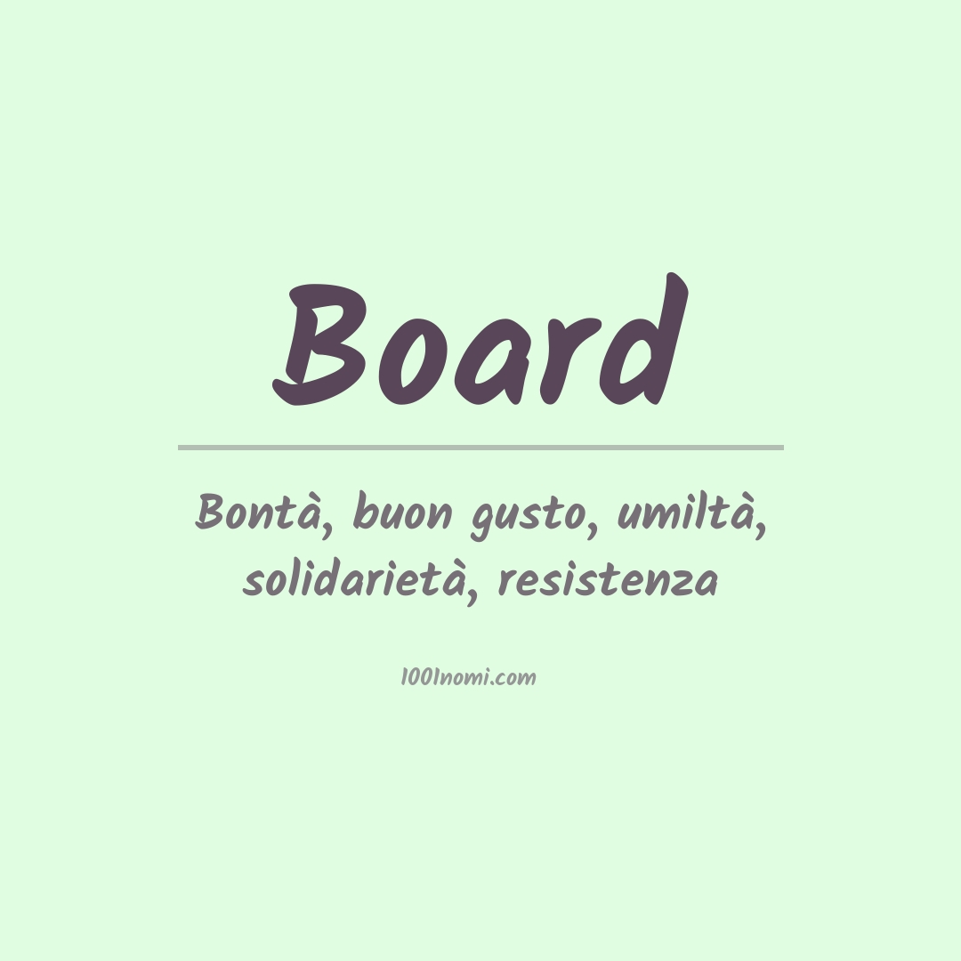 Significato del nome Board