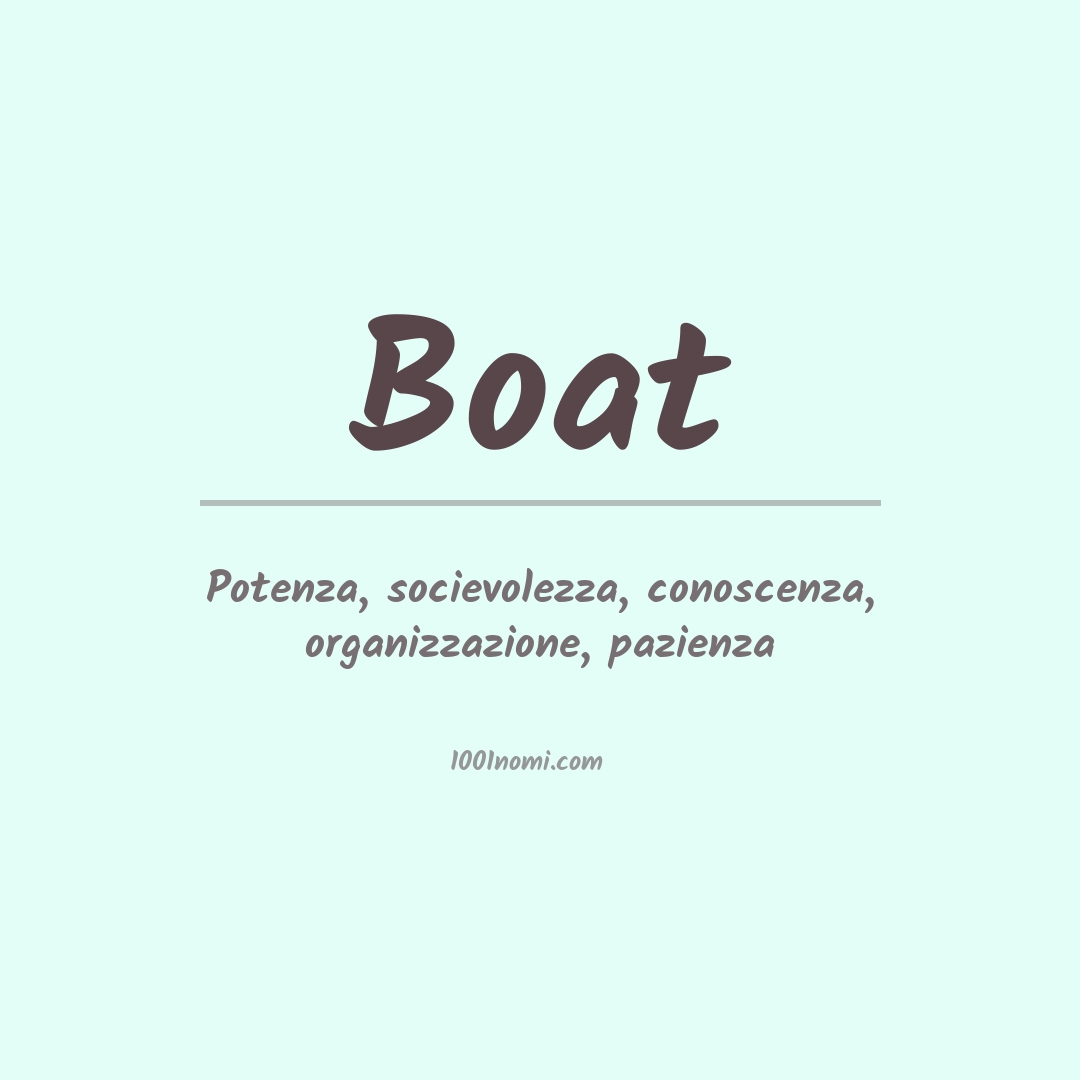 Significato del nome Boat