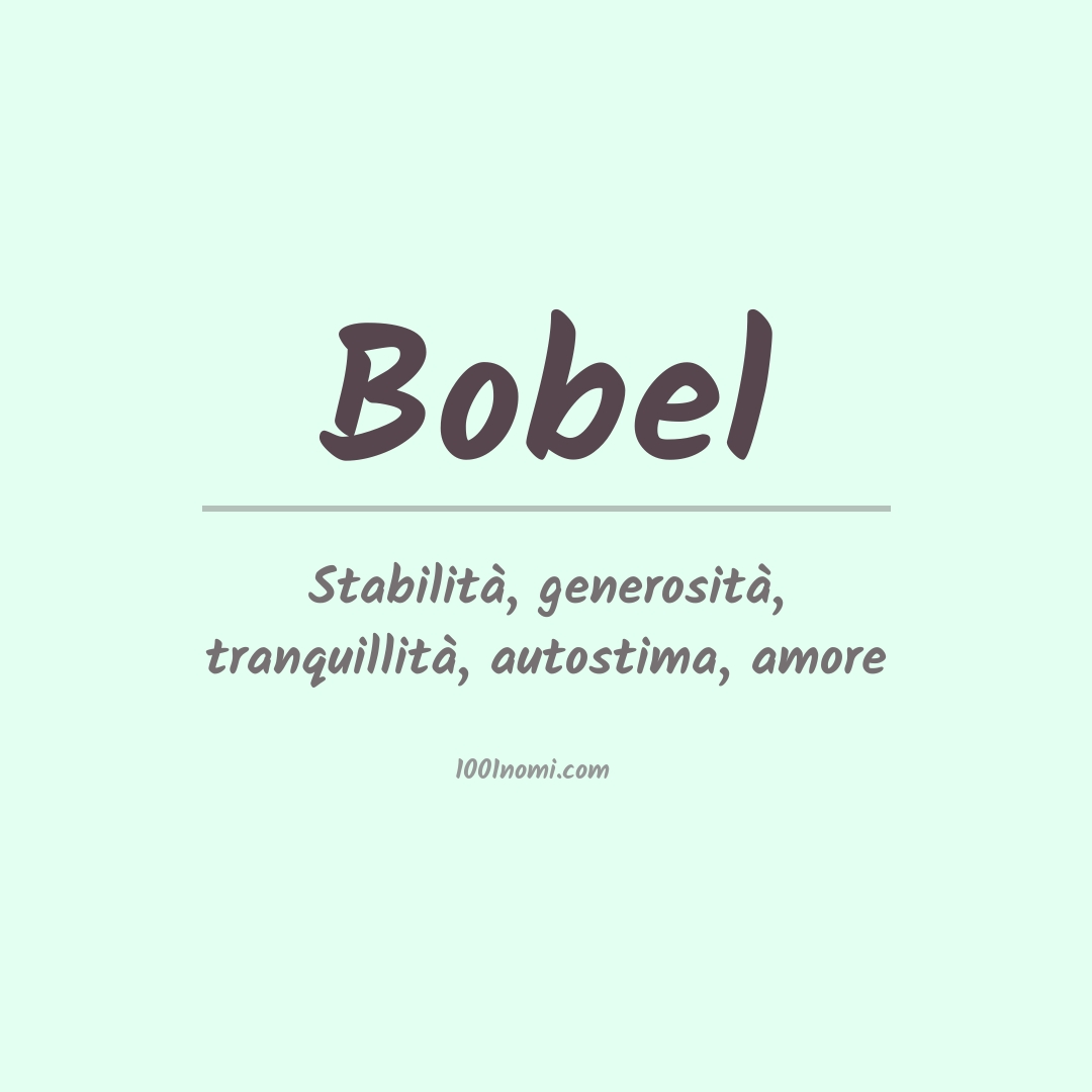 Significato del nome Bobel