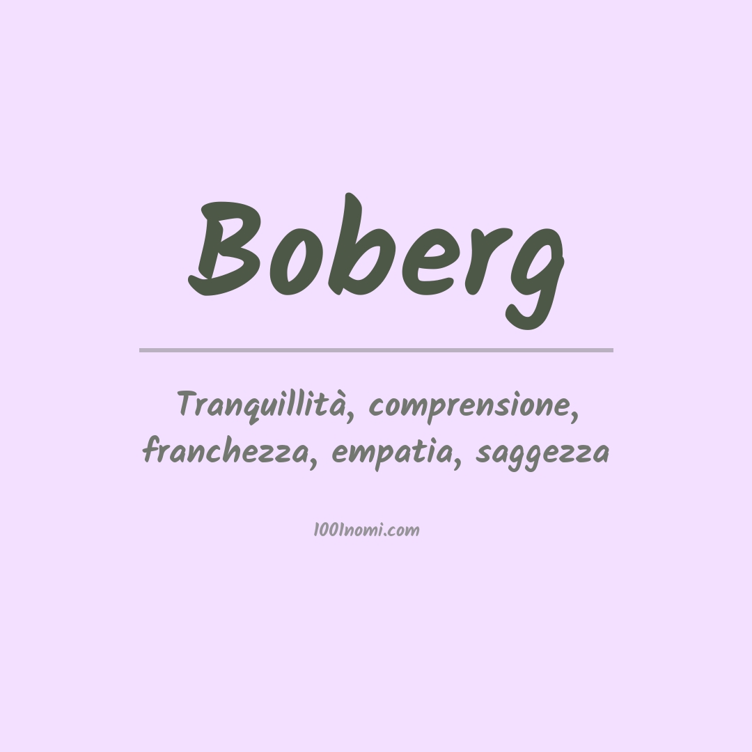 Significato del nome Boberg