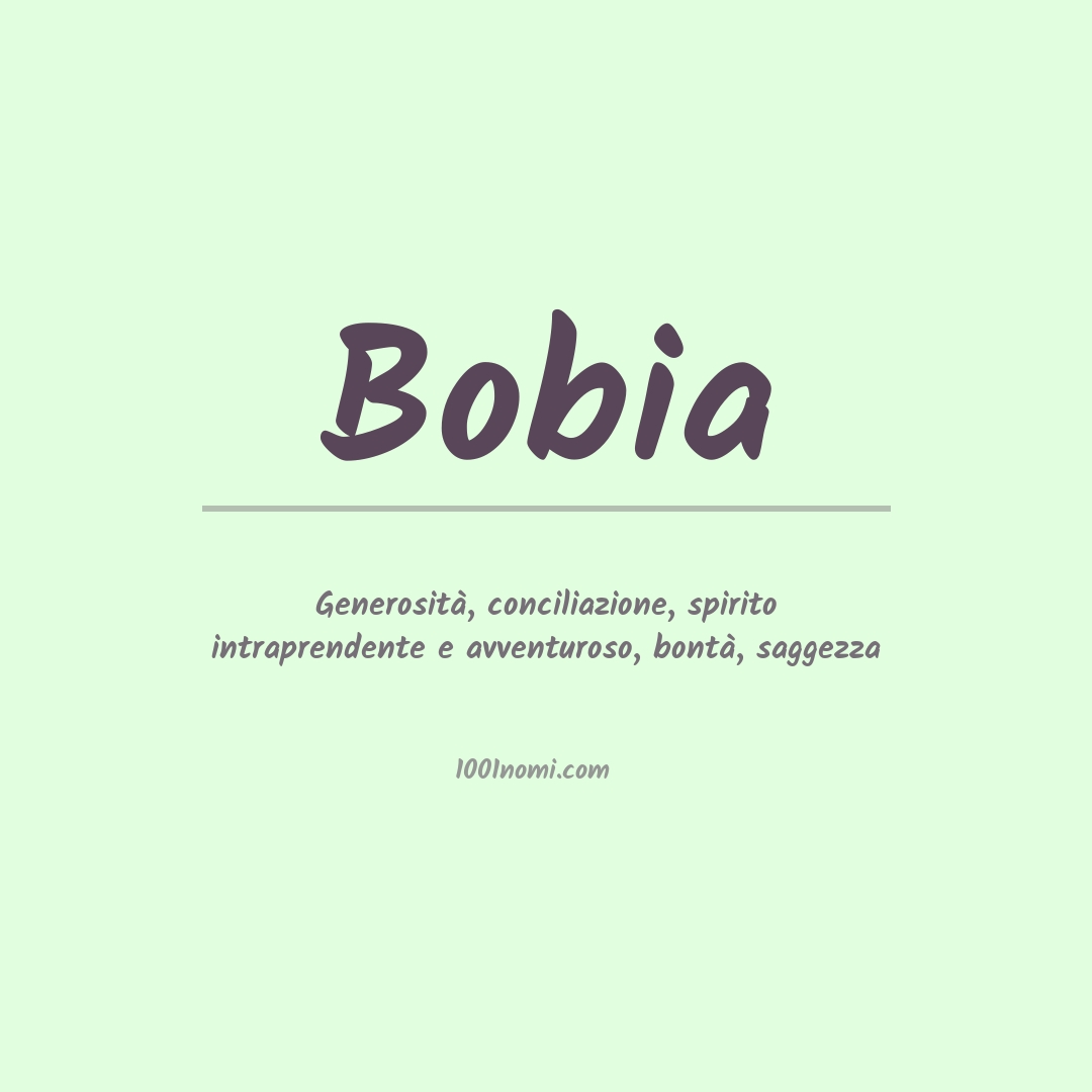 Significato del nome Bobia Significato del nome Bobia