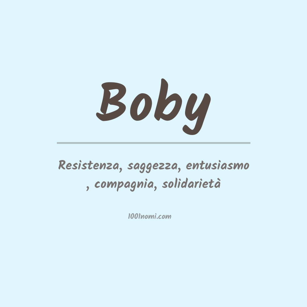 Significato del nome Boby Significato del nome Boby