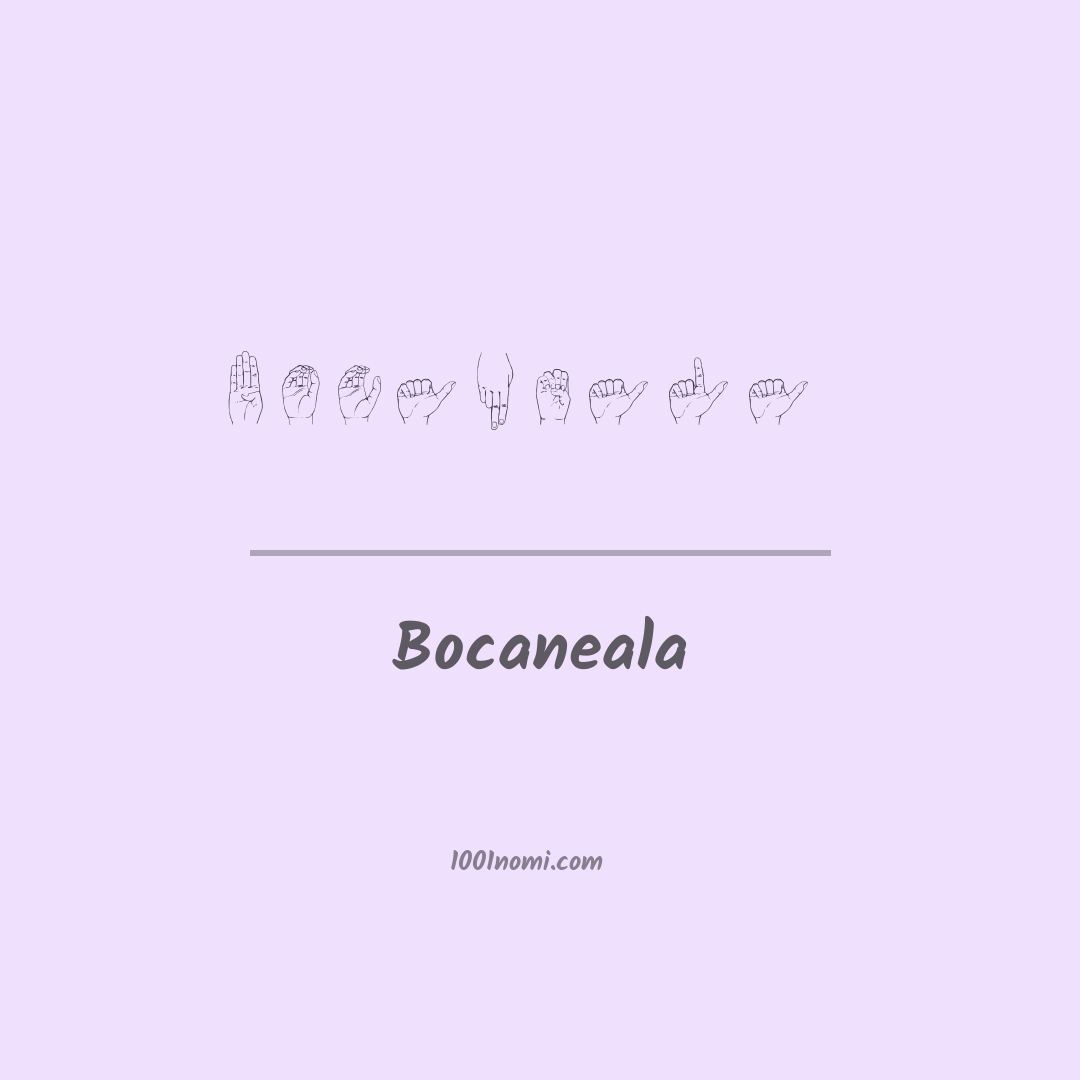 Bocaneala nella lingua dei segni